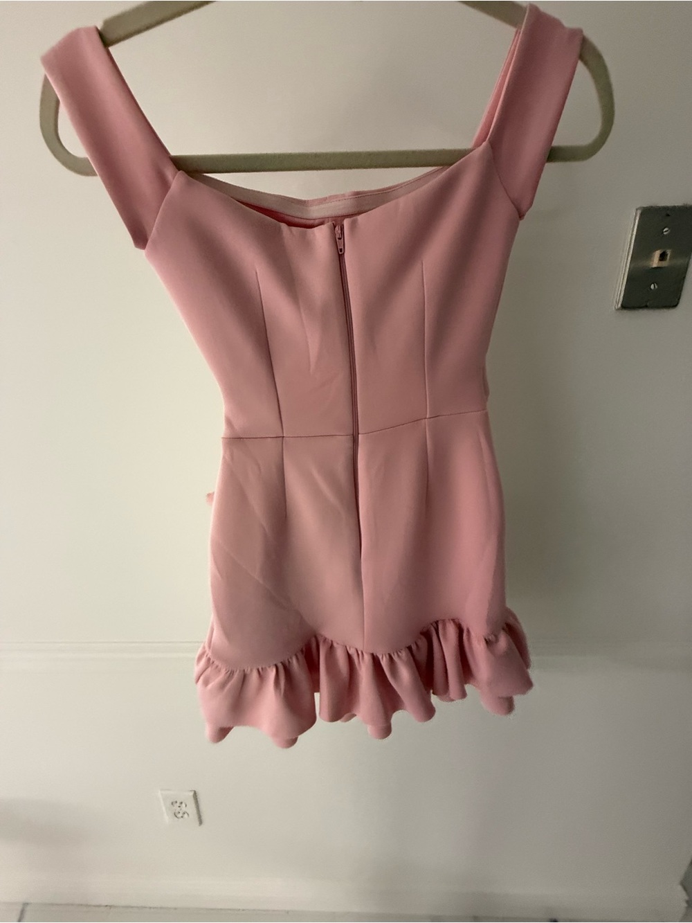 Pink Off-Shoulder Ruffle Dress - Picture 4 of 7